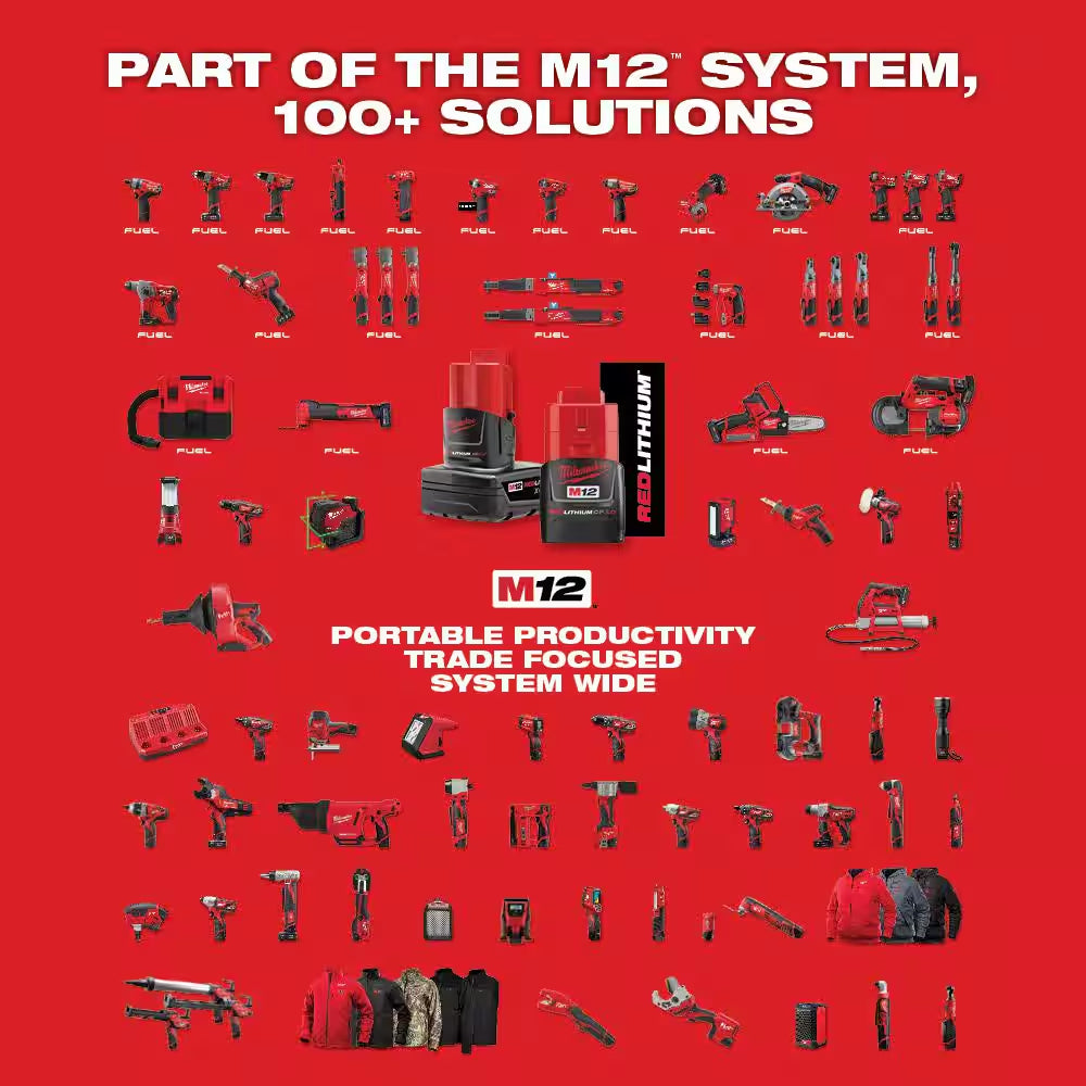 M12 12-Volt Lithium-Ion Cordless 3/8 In. Crown Stapler with M12 2.0Ah Battery