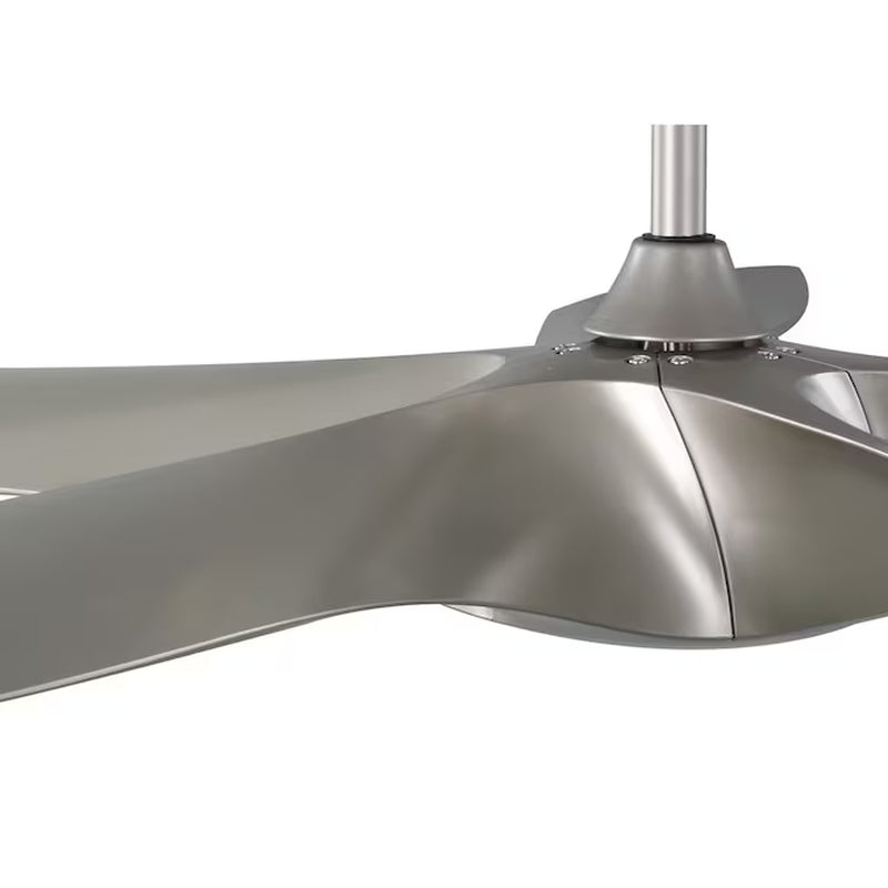 Vernal 60-In Integrated LED Outdoor Smart Painted Nickel with Painted Nickel Blades Propeller Ceiling Fan with Light 5 -Blade )
