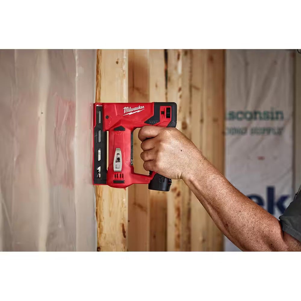M12 12-Volt Lithium-Ion Cordless 3/8 In. Crown Stapler with M12 2.0Ah Battery
