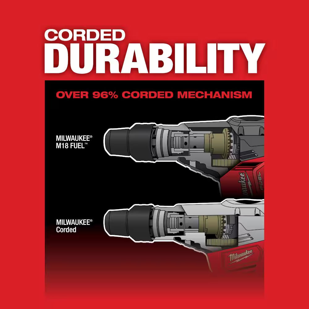 M18 FUEL 18V Lithium-Ion Brushless Cordless 1-9/16 In. Sds-Max Rotary Hammer Kit W/Sds-Plus D-Handle Rotary Hammer