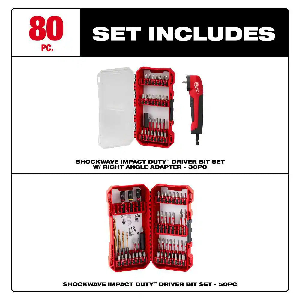 SHOCKWAVE Impact Duty Alloy Steel Screw Driver Drill Bit Set (50-Piece)