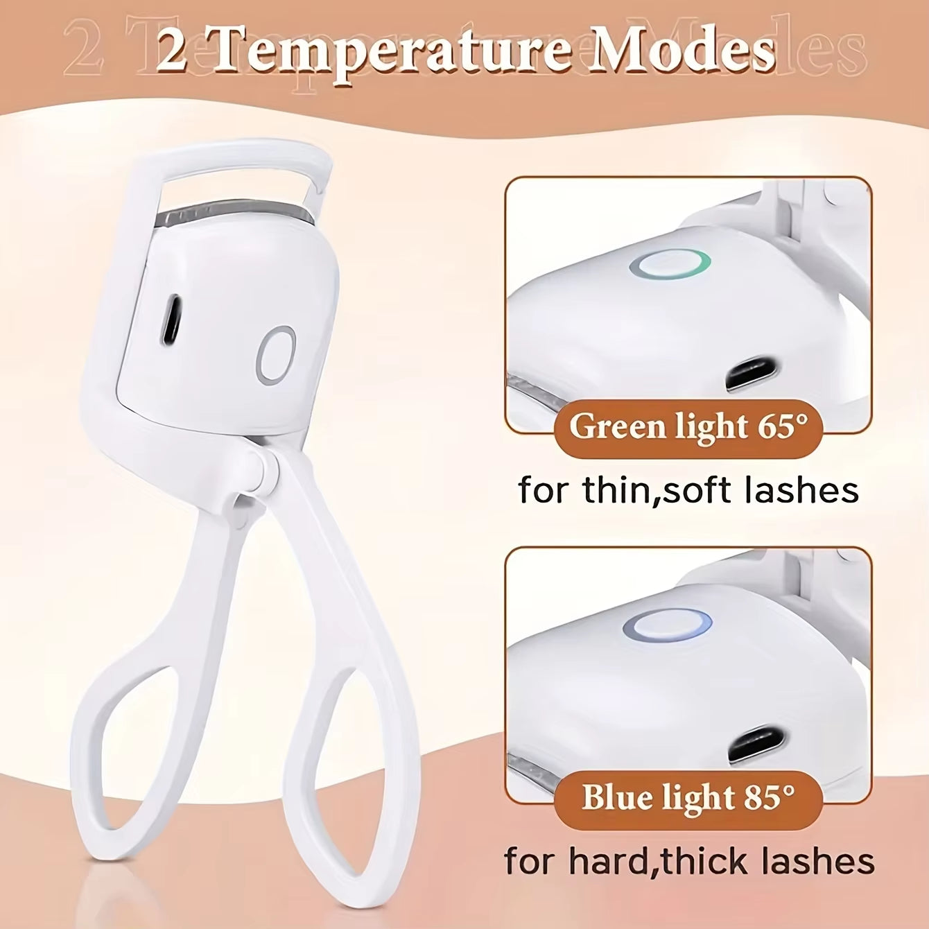 1Pc ABS Electric Eyelash Curler, Modern Beauty Eye Instrument for Home, Long-Lasting Curl Electric Eye Lash Perm Eyelashes Clip