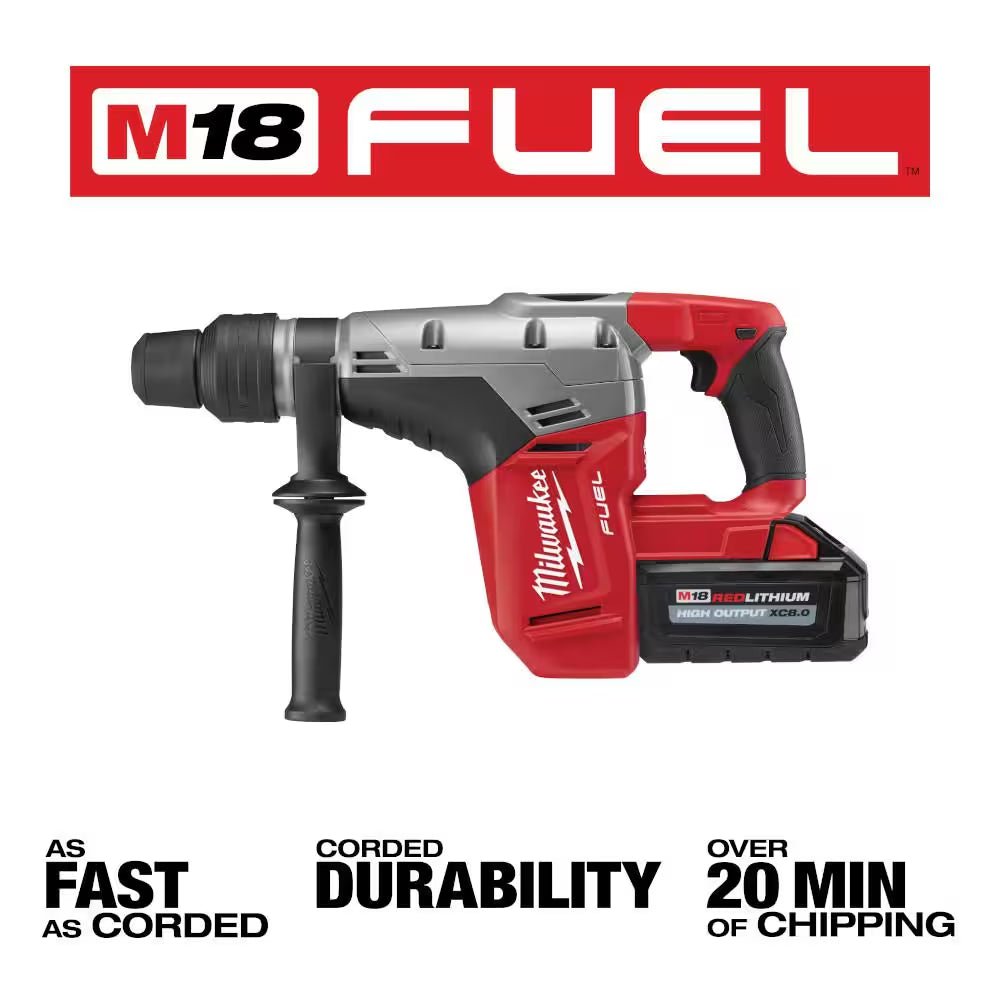 M18 FUEL 18V Lithium-Ion Brushless Cordless 1-9/16 In. Sds-Max Rotary Hammer Kit W/Sds-Plus D-Handle Rotary Hammer