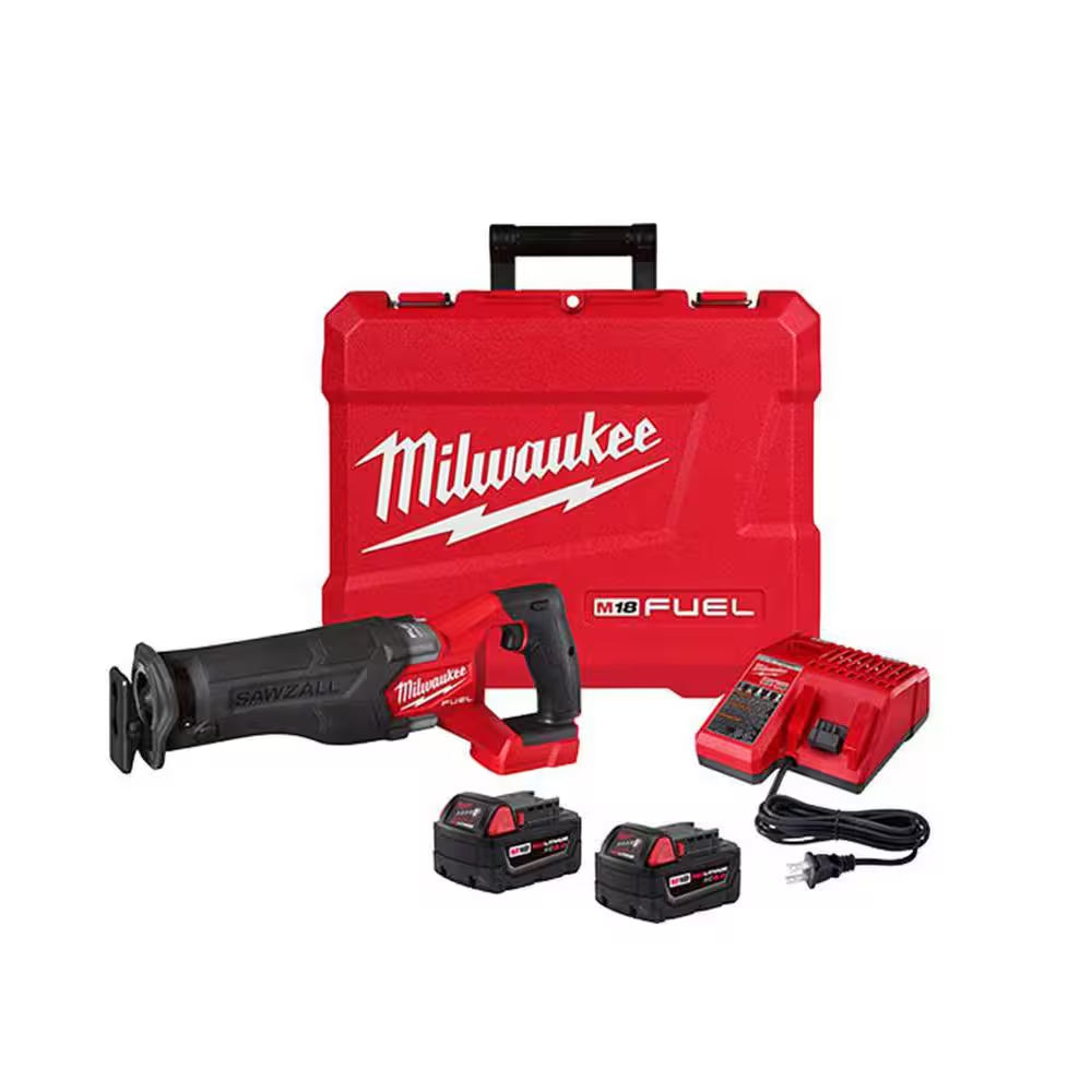 M18 FUEL 18V Lithium-Ion Brushless Cordless SAWZALL Reciprocating Saw Kit W/Two 5.0 Ah Batteries Charger & Hard Case